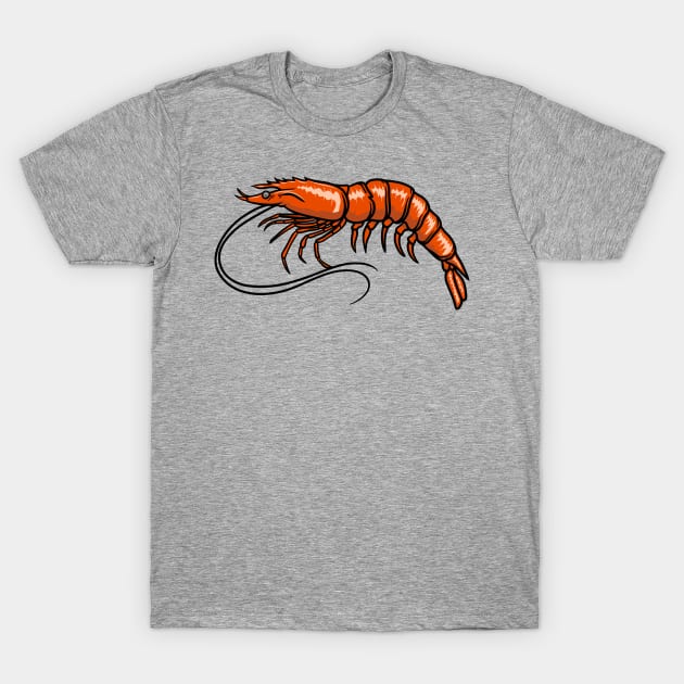 Shrimp T-Shirt by Sticker Steve